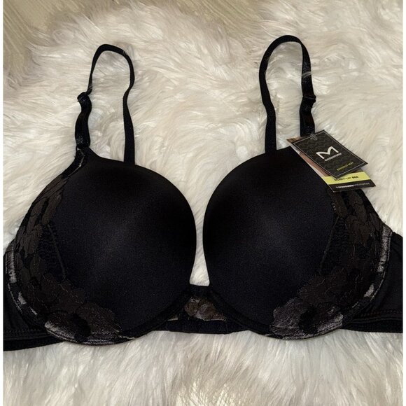 Maidenform Basically Sexy Push Up Bra Padded UW Womens 40C Black 05809 New - Picture 3 of 6
